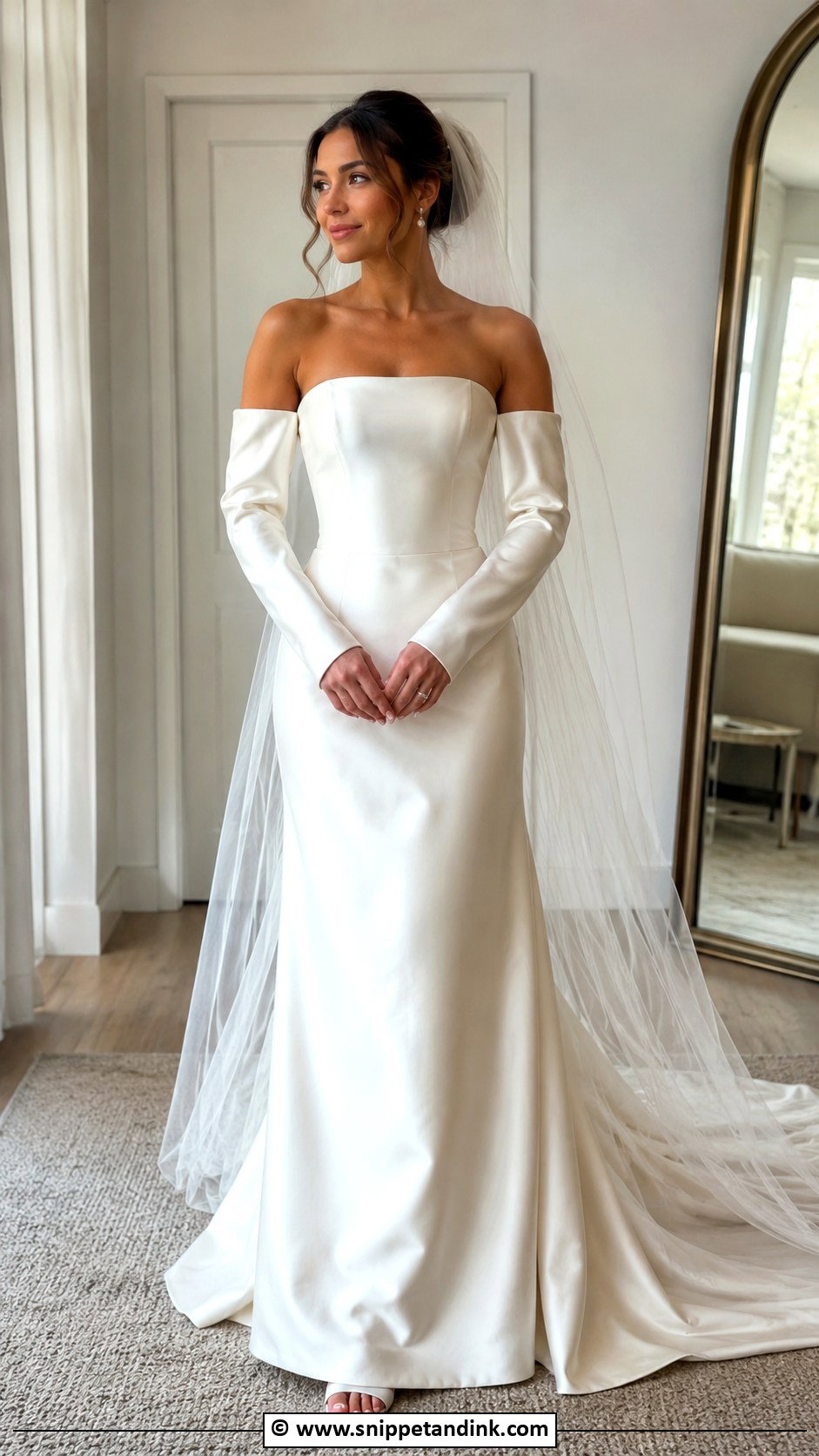 Plain Wedding Dress With Detachable Sleeves - Snippet and Ink - 30 Plain Wedding Dress Ideas