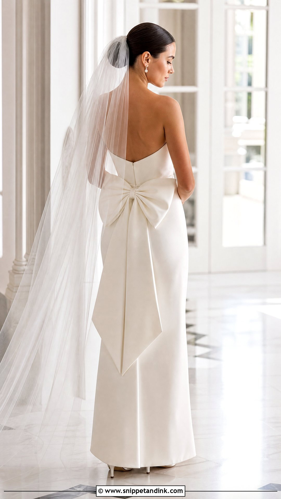 Plain Wedding Gown With Bow Back - Snippet and Ink - 20 Plain Wedding Gown Ideas