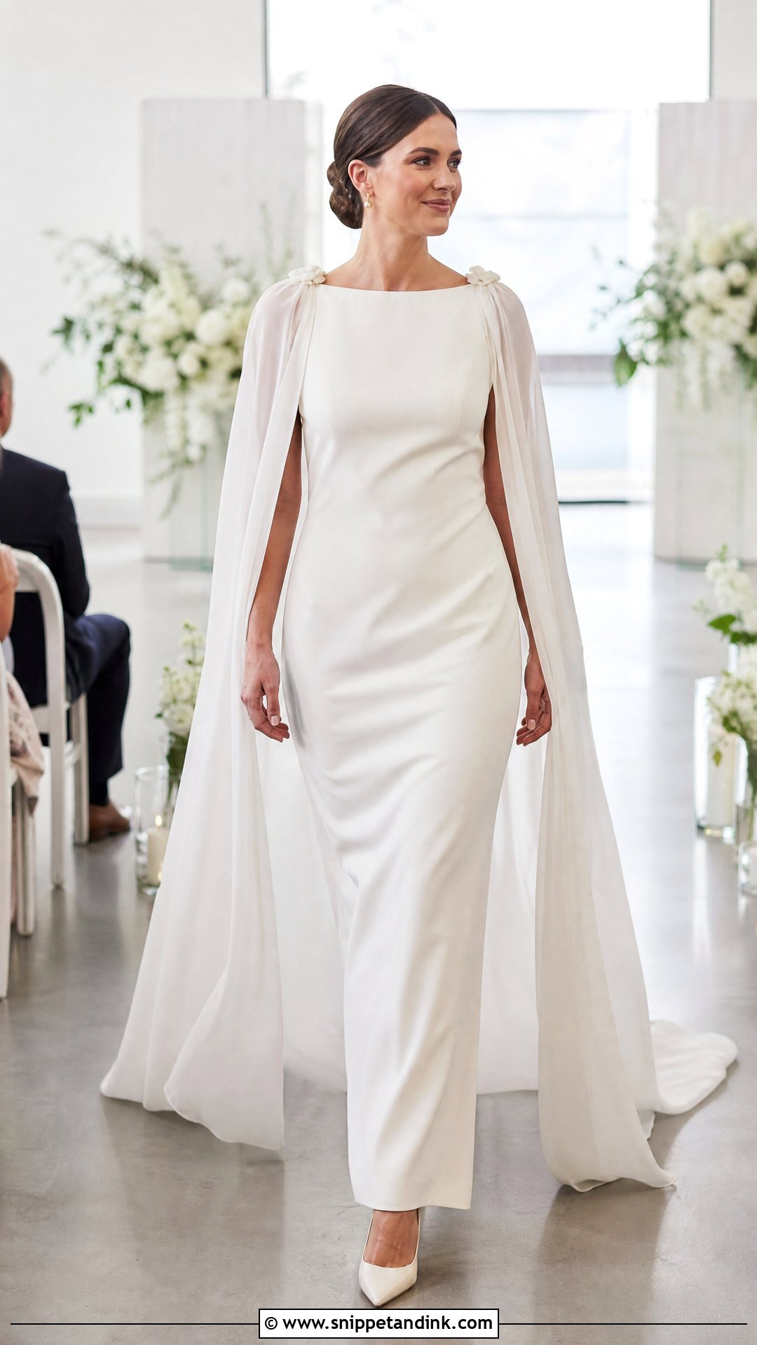 Plain Wedding Gown With Cape - Snippet and Ink - 20 Plain Wedding Gown Ideas
