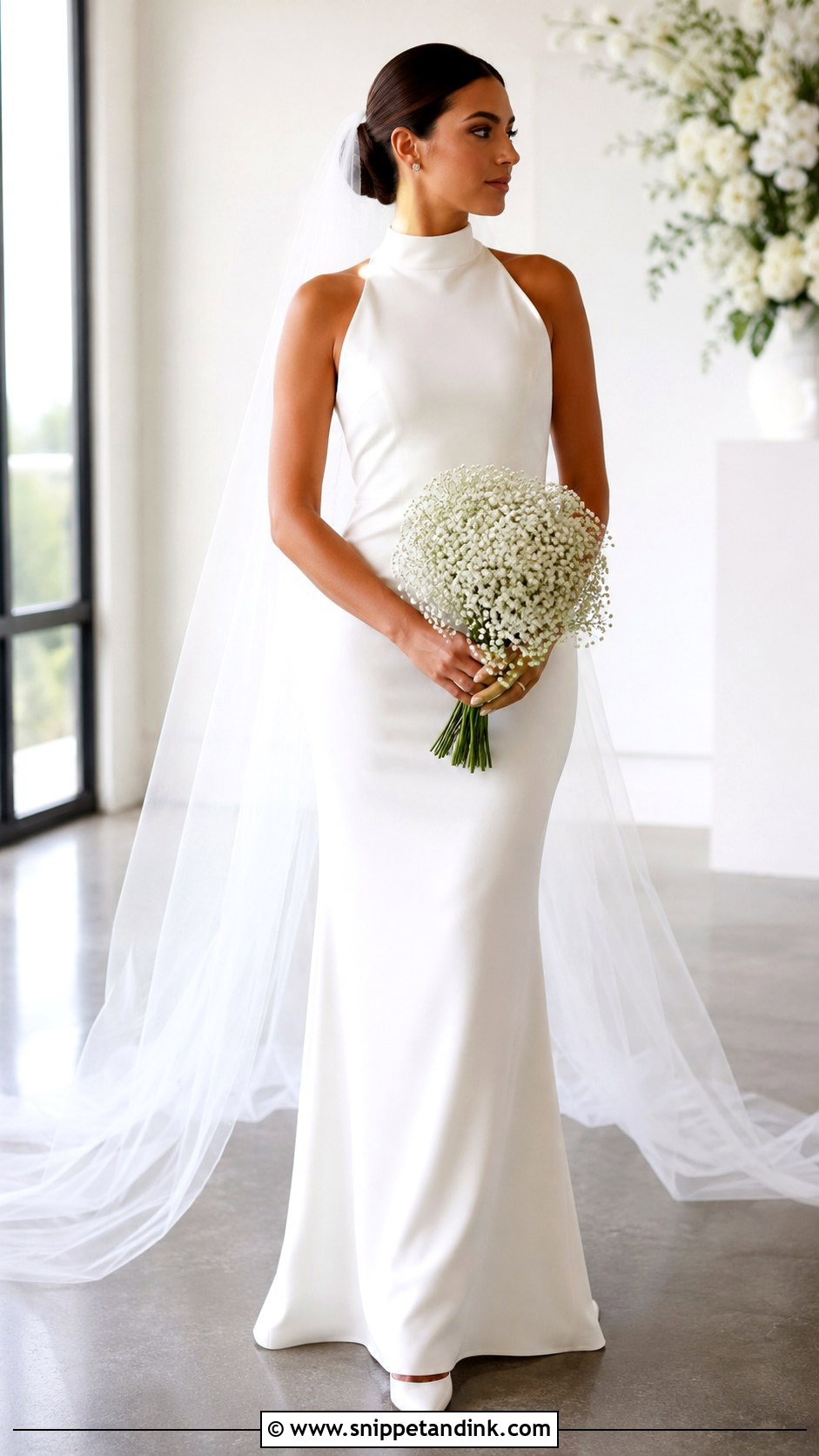 Plain White High Neck Wedding Dress - Snippet and Ink - 25 Plain White Wedding Dress Ideas