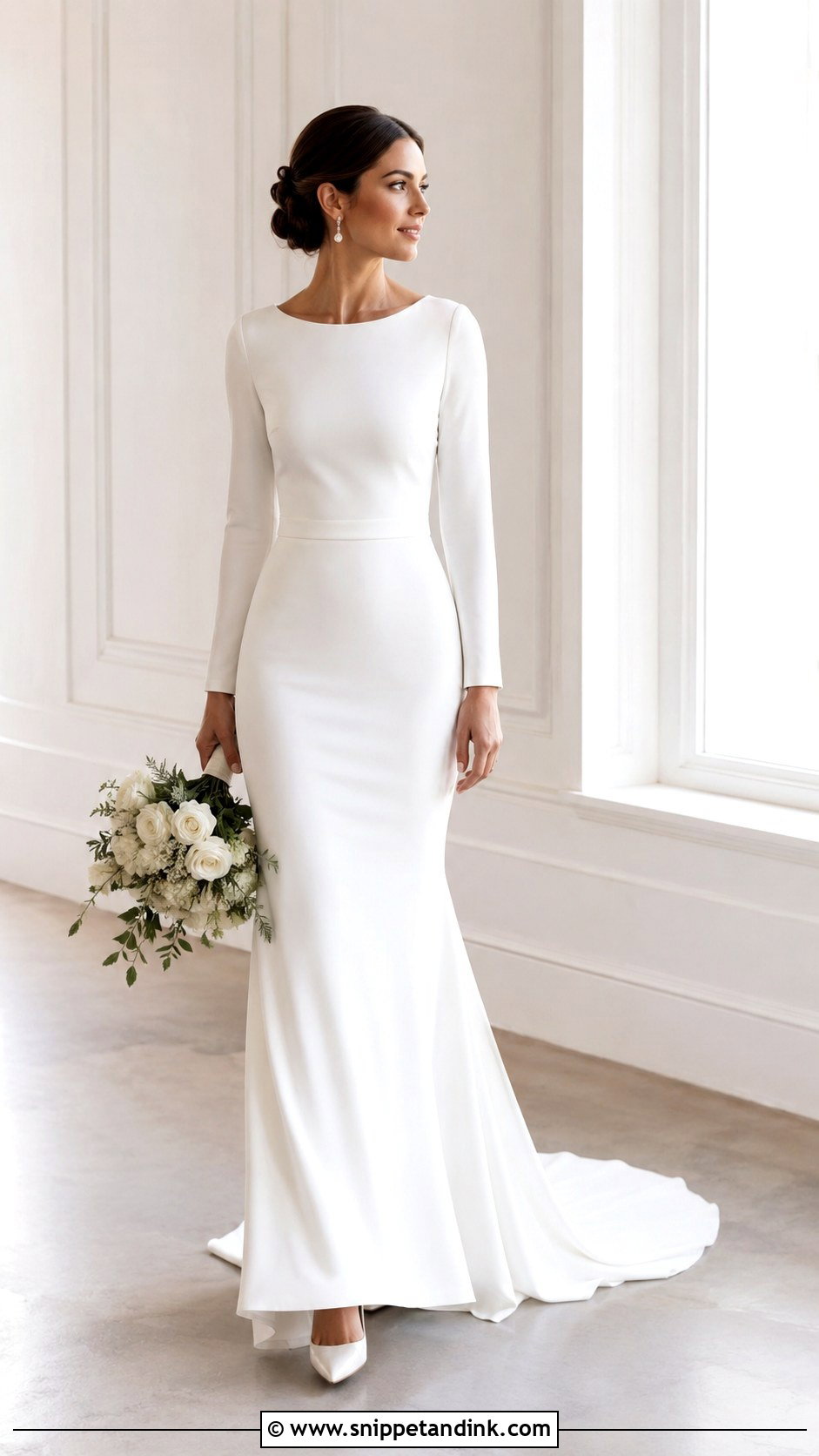 Plain White Long Sleeve Wedding Dress - Snippet and Ink - 25 Plain White Wedding Dress Ideas