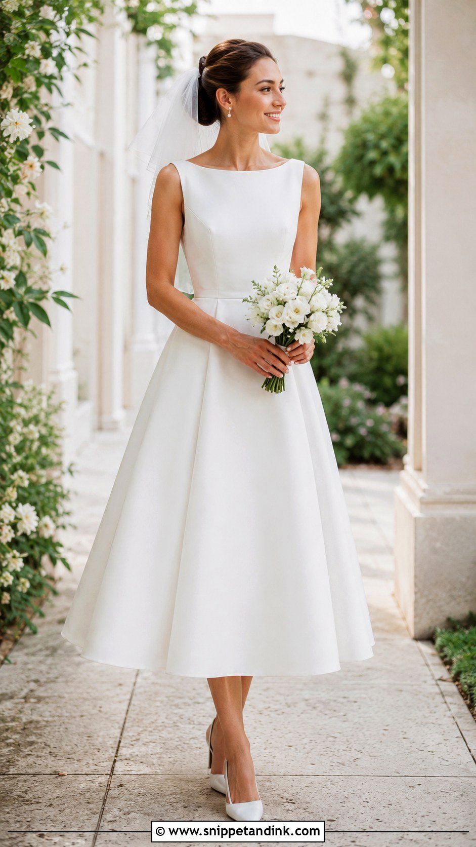 Plain White Tea Length Wedding Dress - Snippet and Ink - 25 Plain White Wedding Dress Ideas