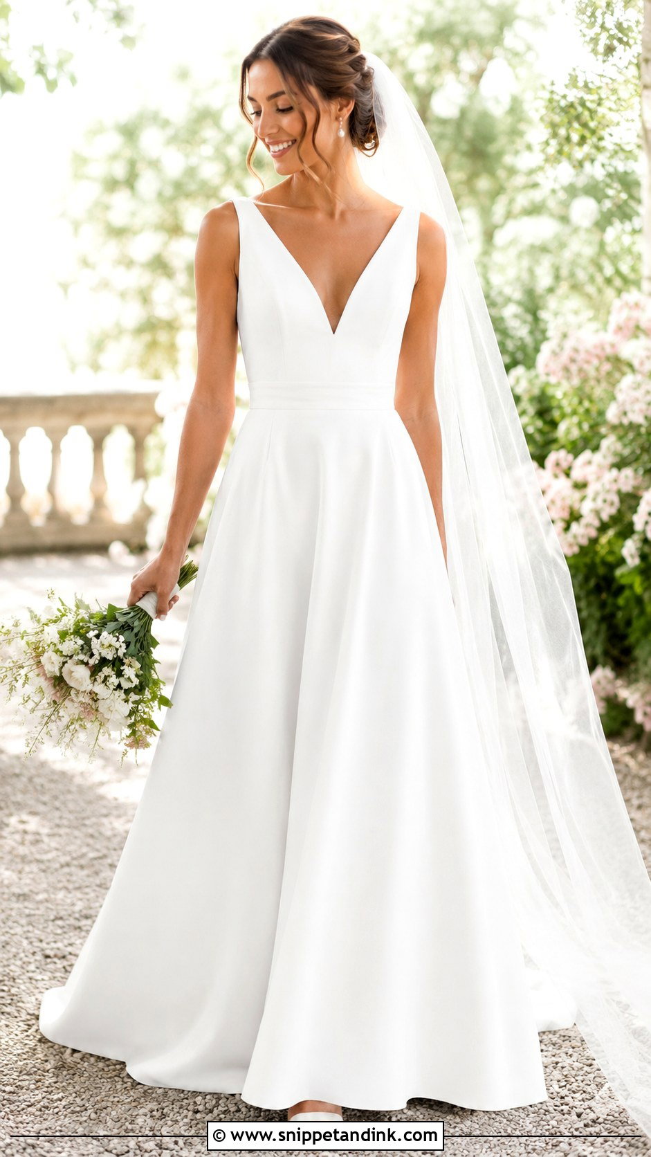 Plain White V Neck Wedding Dress - Snippet and Ink - 25 Plain White Wedding Dress Ideas
