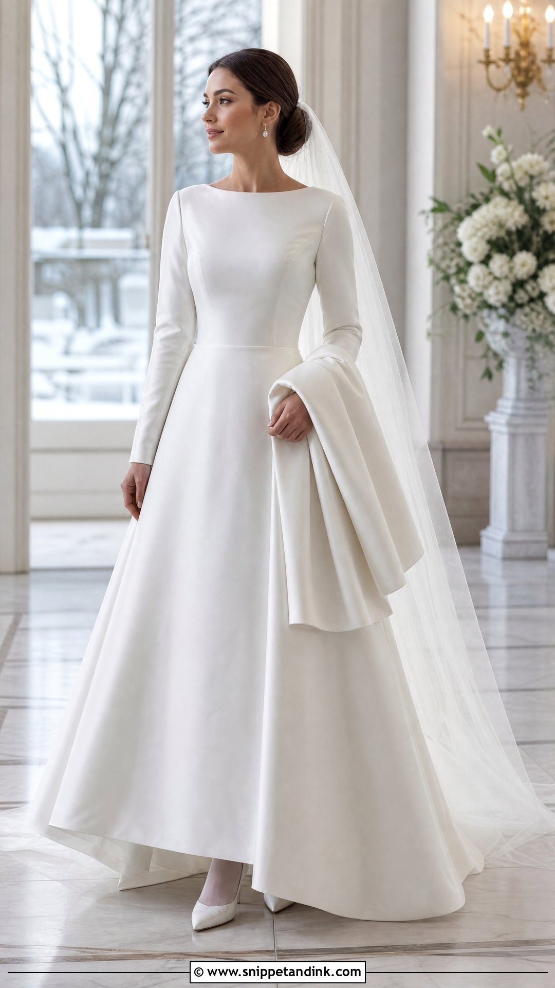 Plain Winter Wedding Dress With Long Sleeves - Snippet and Ink - 20 Plain Wedding Dress with Sleeves