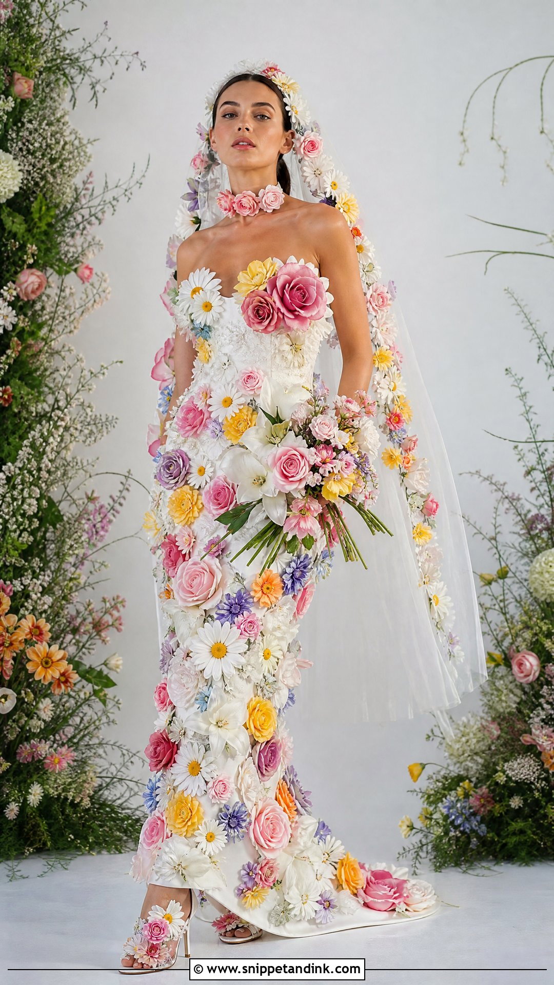 Plastic Flower Wedding Dress - Snippet and Ink - 20 Ugliest Wedding Dress Ideas
