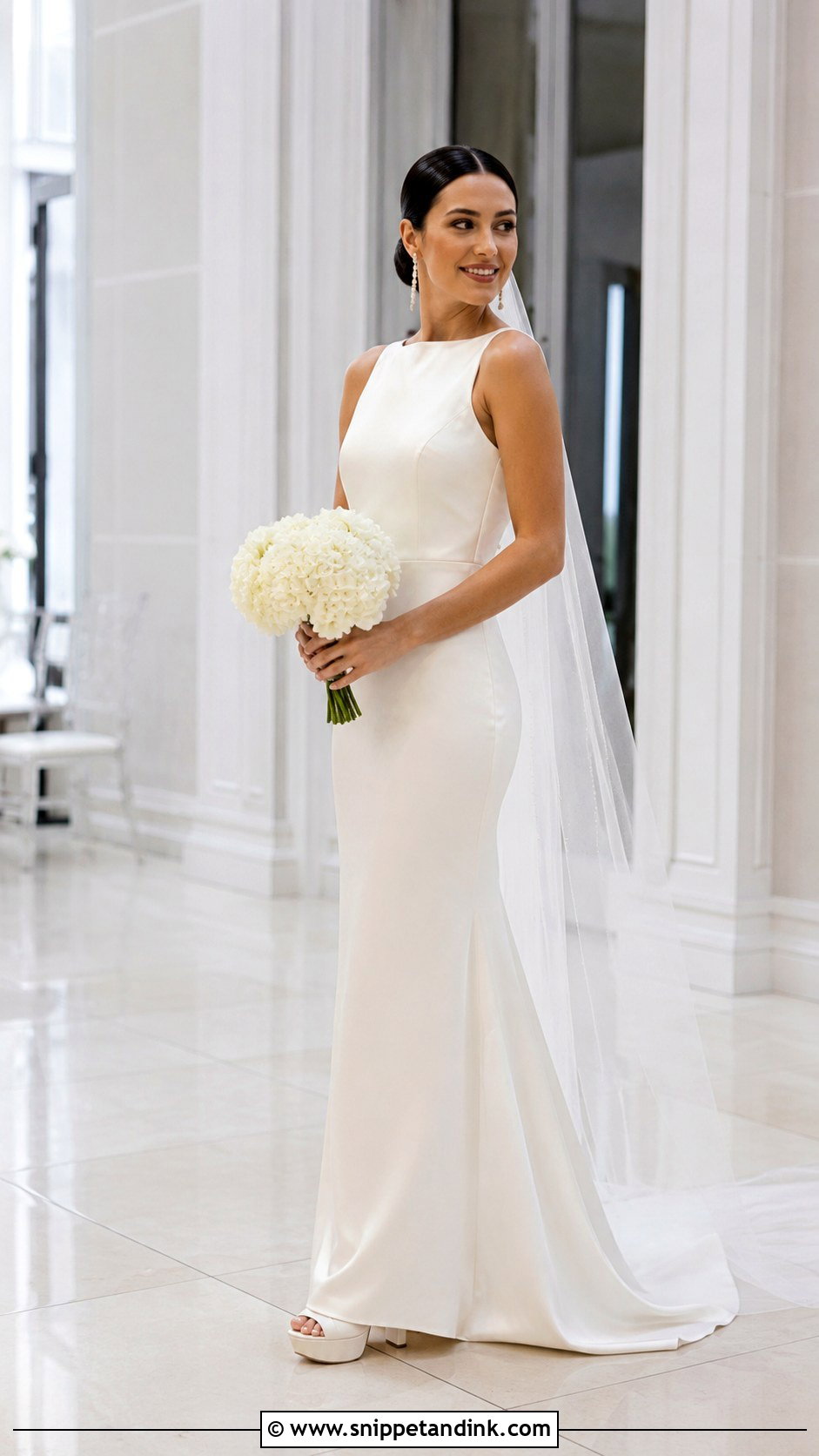 Platform Heels With Column Wedding Dress - Snippet and Ink - 20 High Heels for Wedding Ideas
