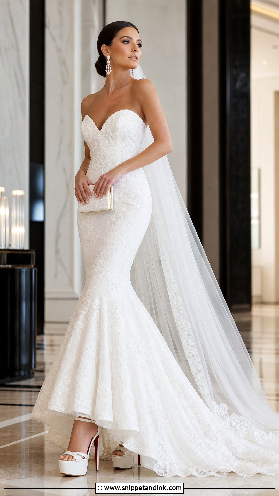 Platform Louboutin Sandals With A Mermaid Wedding Gown - Snippet and Ink - 20 Wedding Louboutins Ideas