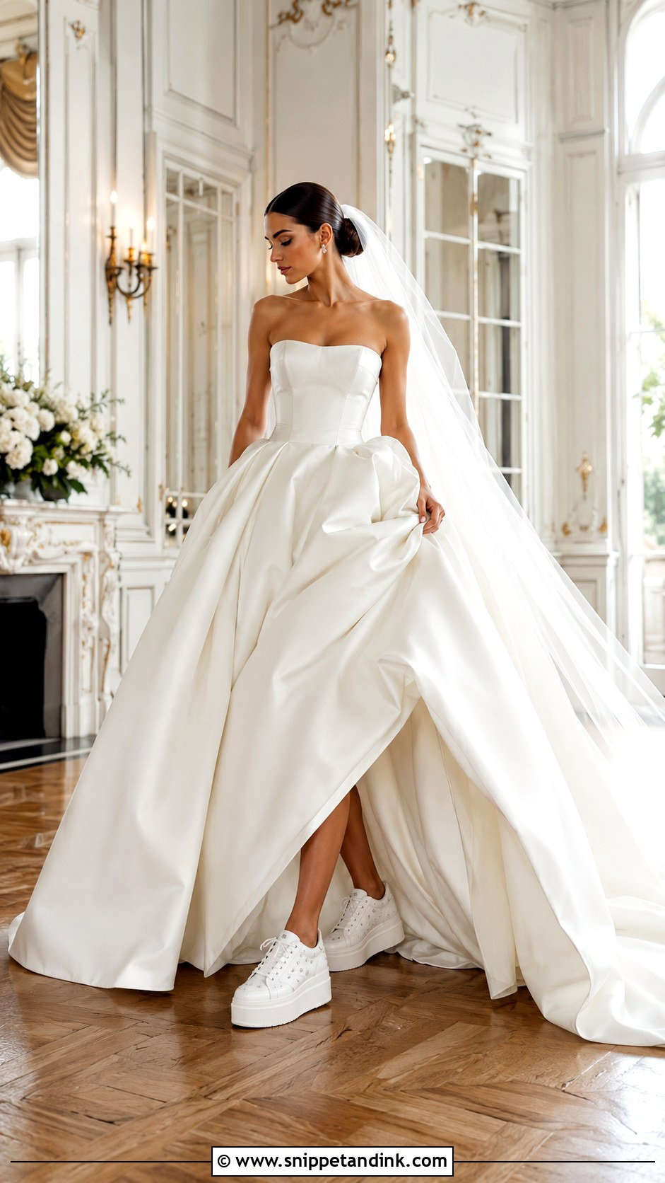 Platform Wedding Trainers With Ball Gown - Snippet and Ink - 20 Wedding Trainers Ideas