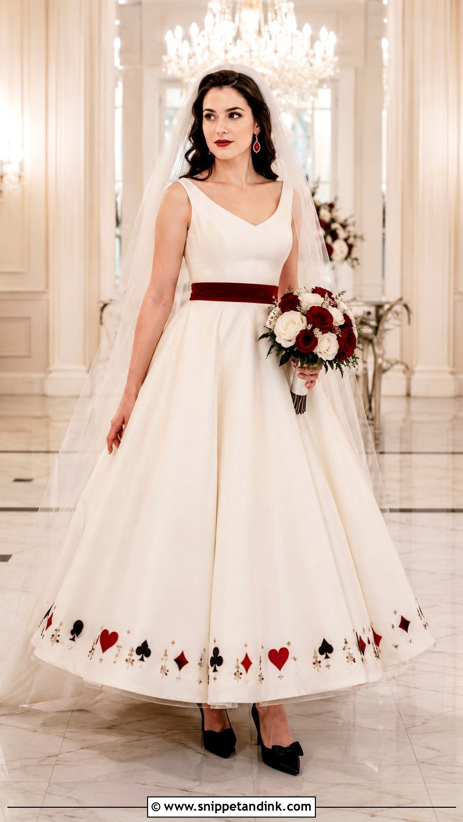 Playing Card Alice in Wonderland Wedding Dress - Snippet and Ink - 20 Alice in Wonderland Wedding Dress Ideas