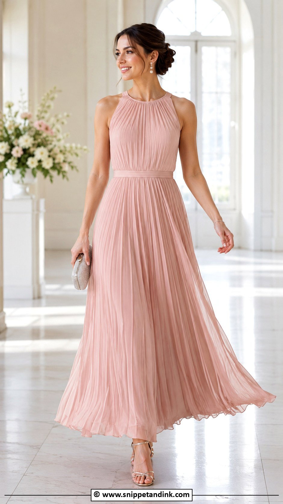 Pleated A Line Gown Outfit - Snippet and Ink - 30 A Line Gown Ideas