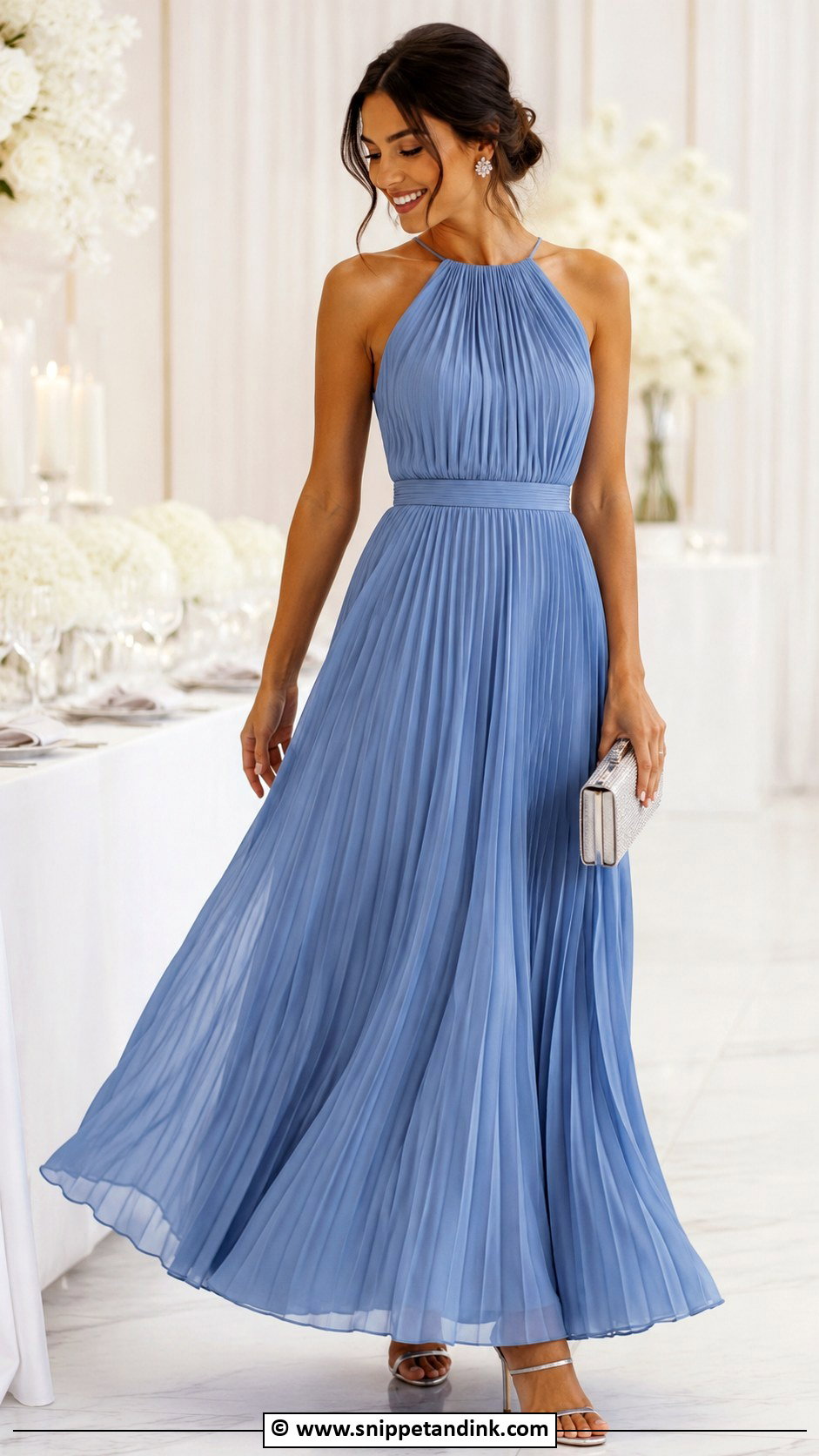 Pleated A Line Gown - Snippet and Ink - 25 A Line Gown Styles