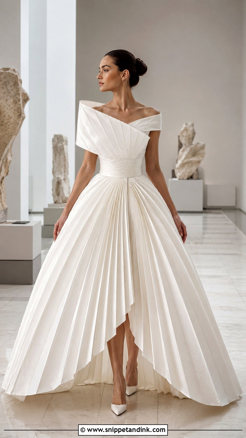 Pleated Architectural Wedding Dress - Snippet and Ink - 20 Artsy Wedding Dresses