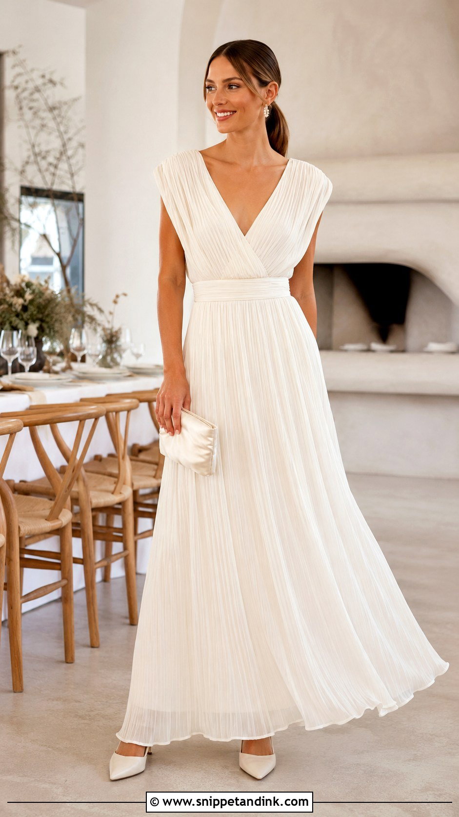 Pleated Bridal Maxi Dress - Snippet and Ink - 20 Bridal Maxi Ideas