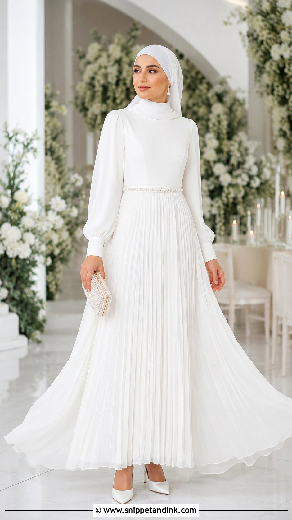 Pleated Bride Abaya - Snippet and Ink - 20 Bride Abaya Ideas