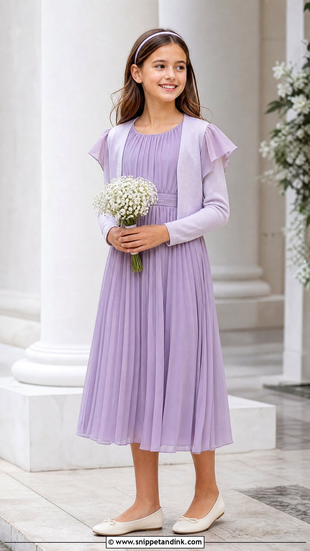 Pleated Chiffon Flower Girl Wedding Dress - Snippet and Ink - 20 Wedding Dress for Kids Girl Ideas