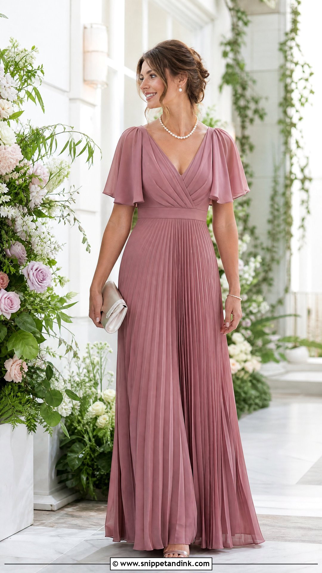 Pleated Chiffon Principal Sponsor Gown - Snippet and Ink - 20 Principal Sponsor Gown Style Ideas