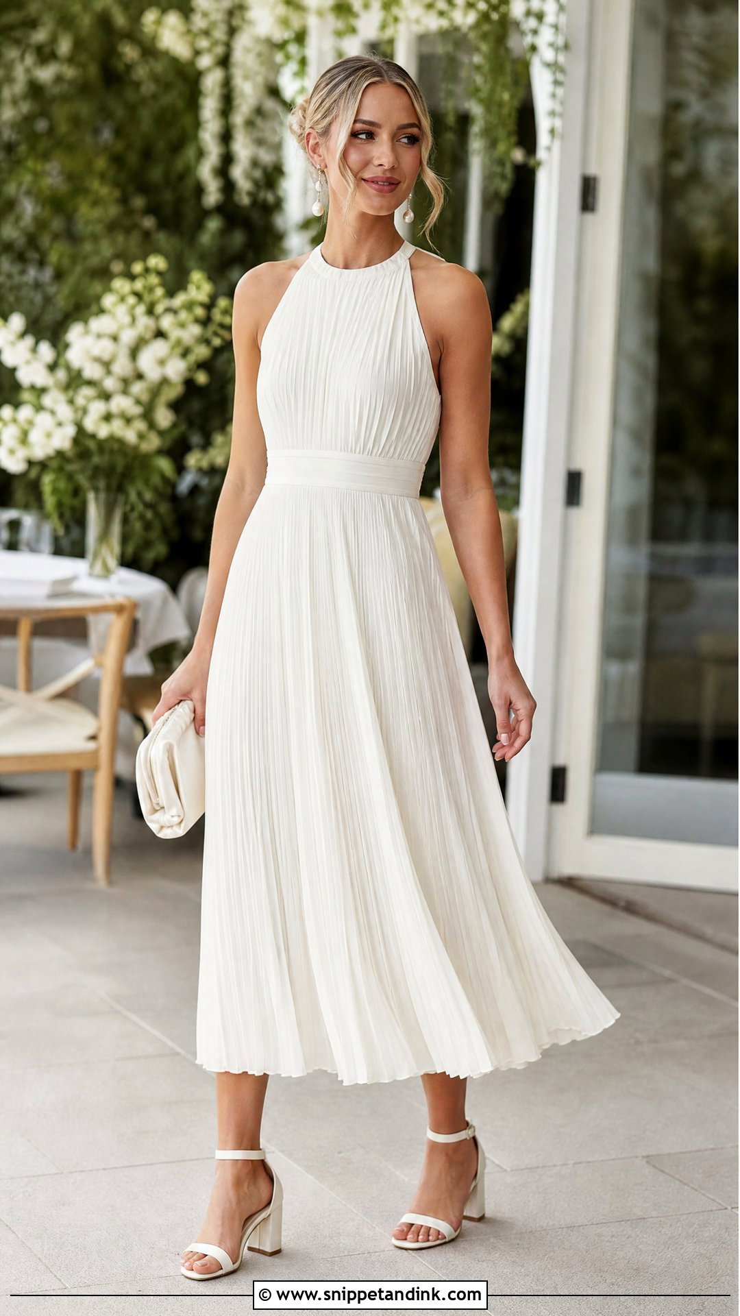 Pleated Chiffon Rehearsal Dinner Dress - Snippet and Ink - 20 Unique Rehearsal Dinner Dress Ideas