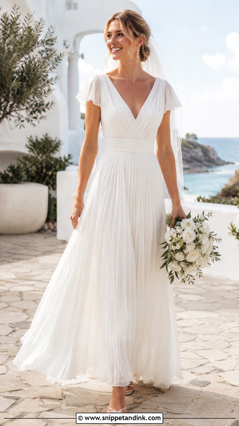 Pleated Chiffon Wedding Dress - Snippet and Ink - 20 Elegant Luxury Wedding Dress Ideas
