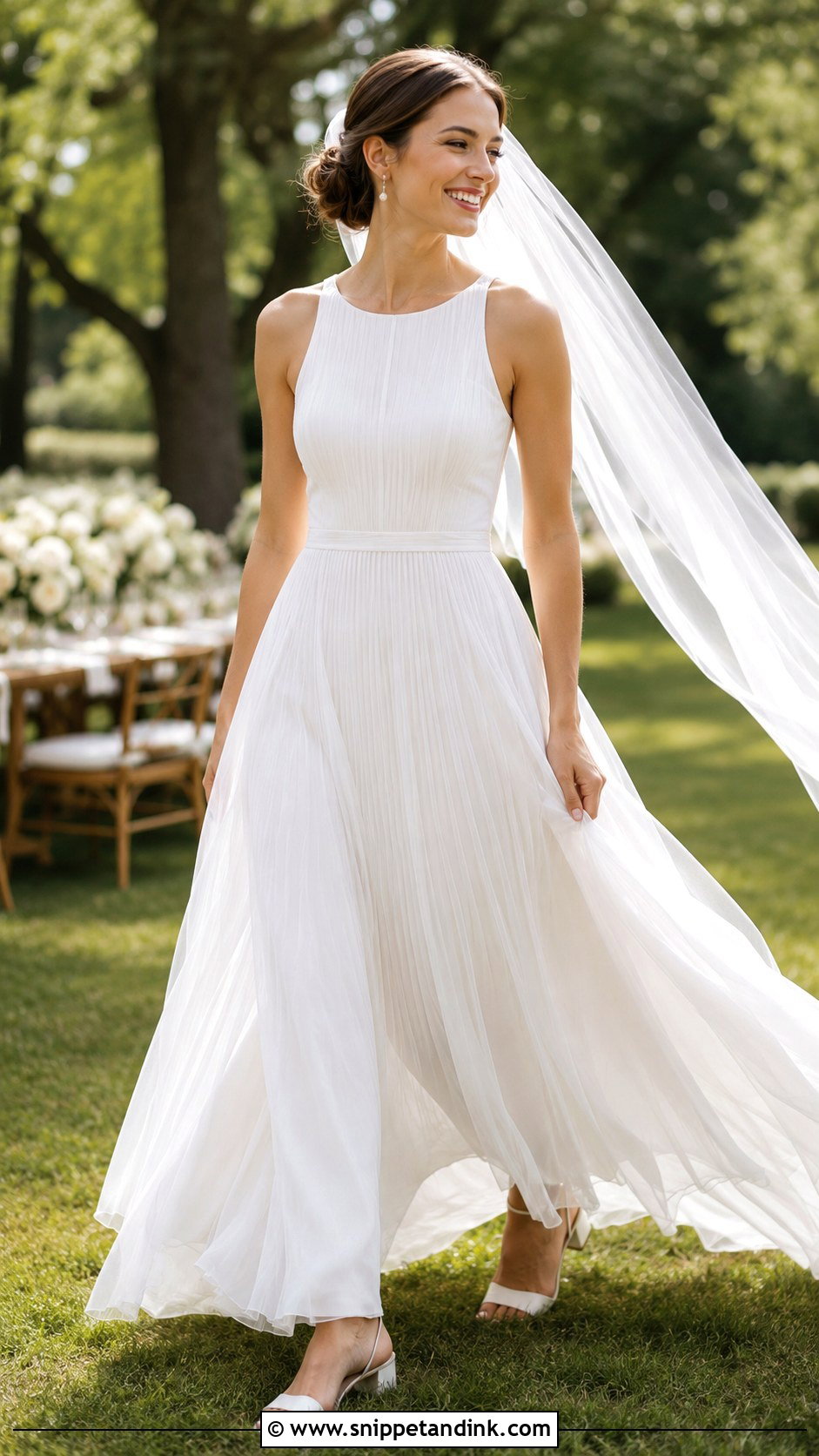 Pleated Chiffon Wedding Dress - Snippet and Ink - 20 Simple Unique Wedding Dresses