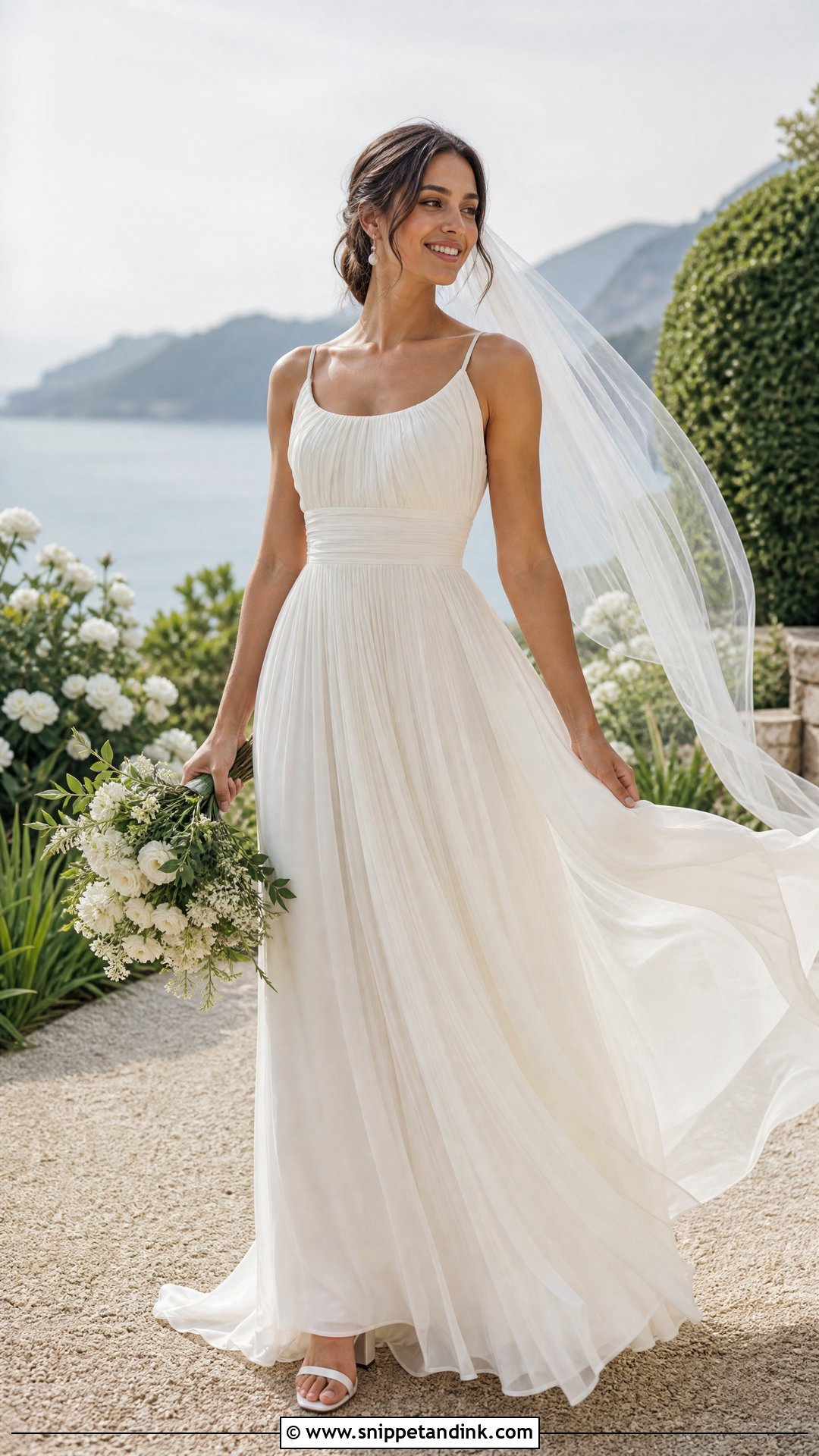 Pleated Chiffon Wedding Dress - Snippet and Ink - 20 Wedding Dress Gallery Ideas