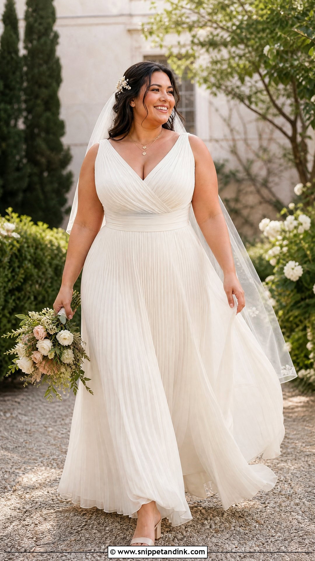 Pleated Chiffon Wedding Dress - Snippet and Ink - 20 Original Wedding Dress Ideas