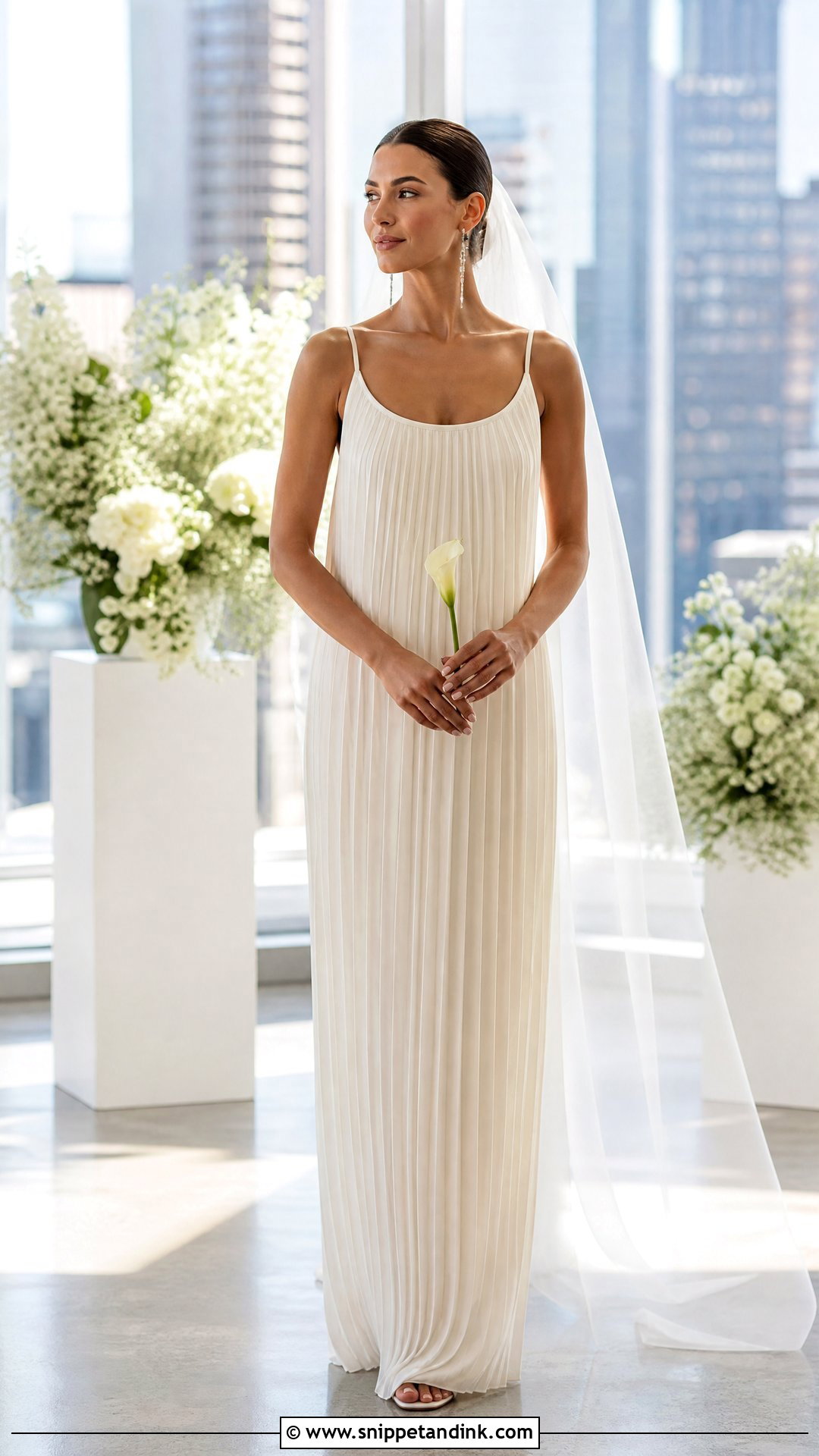 Pleated Column Wedding Gown - Snippet and Ink - 20 Pleated Wedding Gown Ideas
