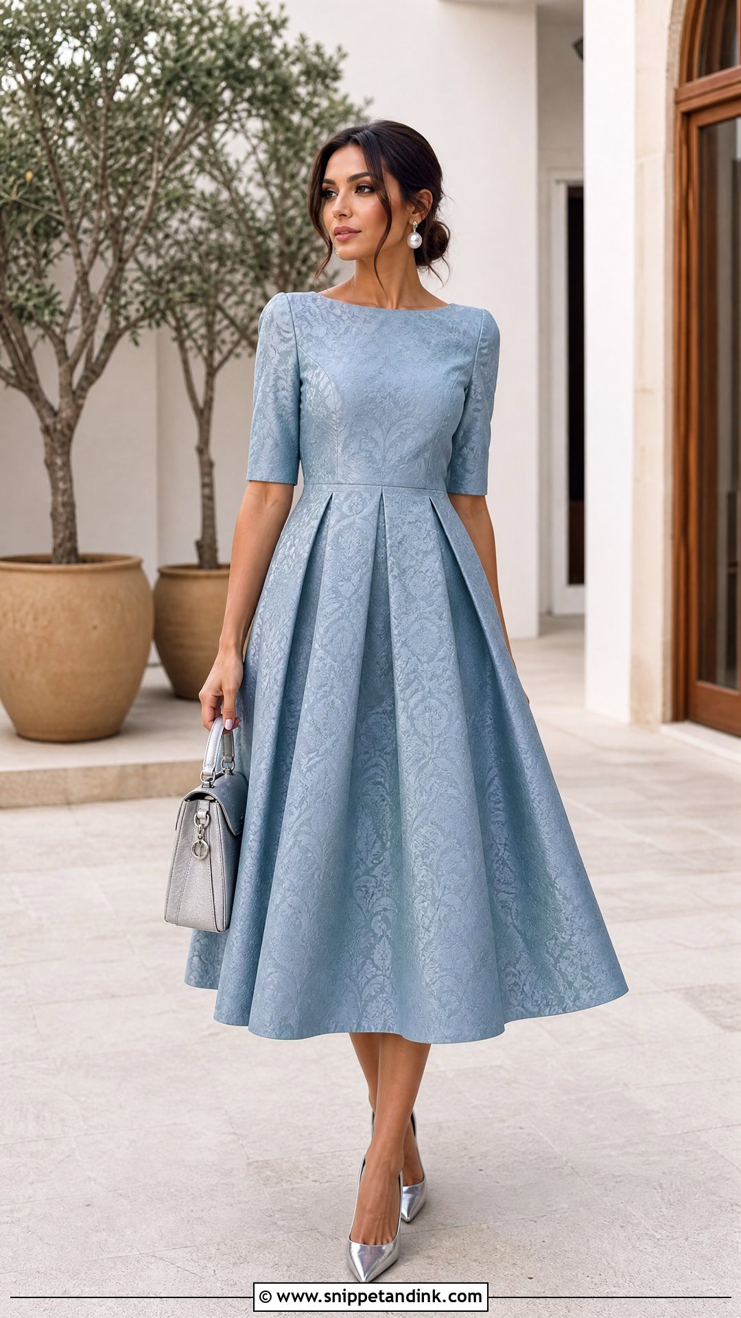 Pleated Damask Gown - Snippet and Ink - 20 Simple Damask Gown Style Ideas