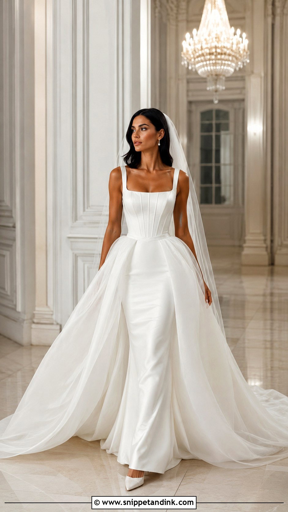 Pleated Detachable 2 Piece Wedding Dress - Snippet and Ink - 20 Detachable 2 Piece Wedding Dress Ideas