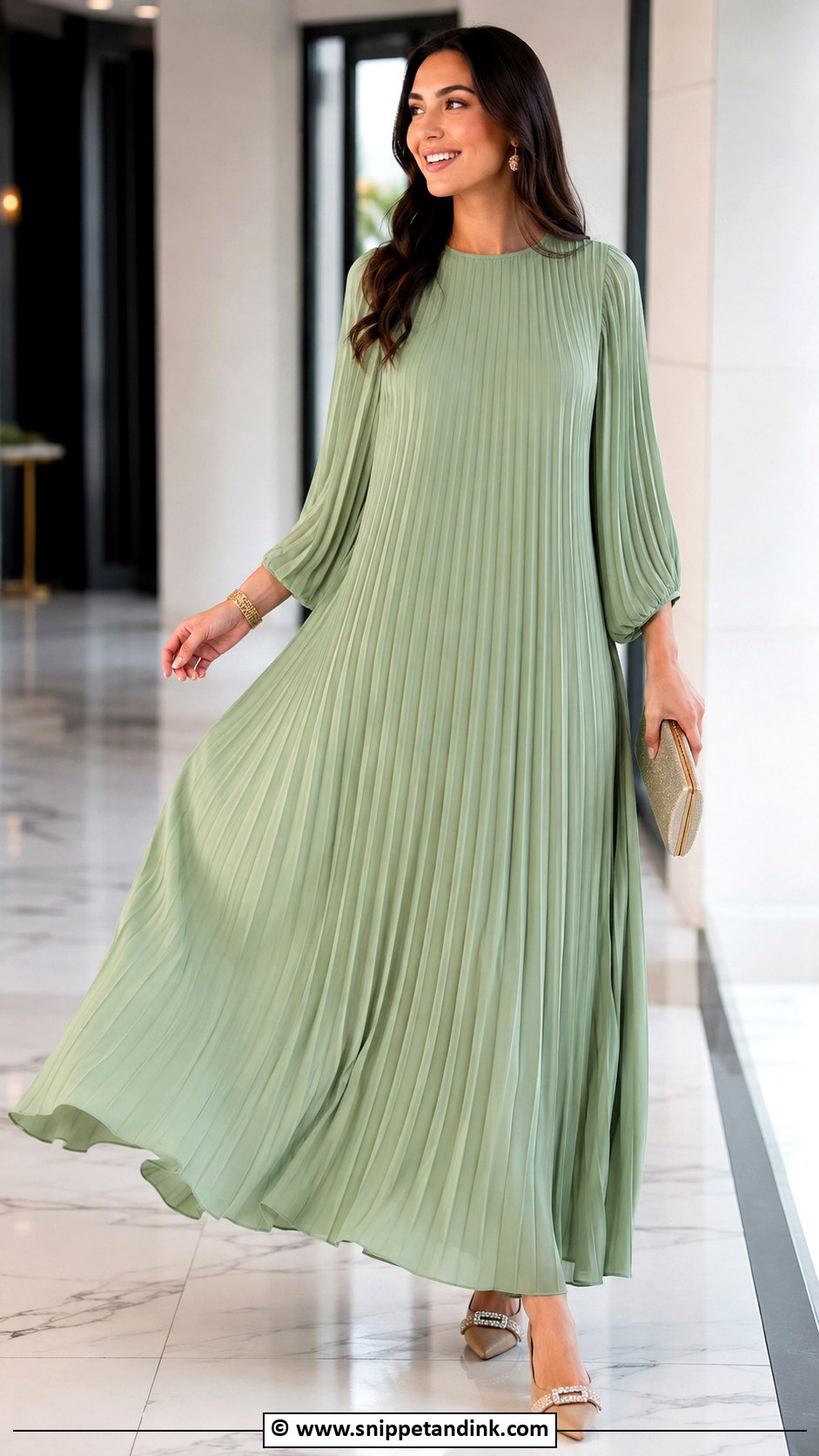 Pleated Free Gown Outfit - Snippet and Ink - 30 Free Gown Ideas