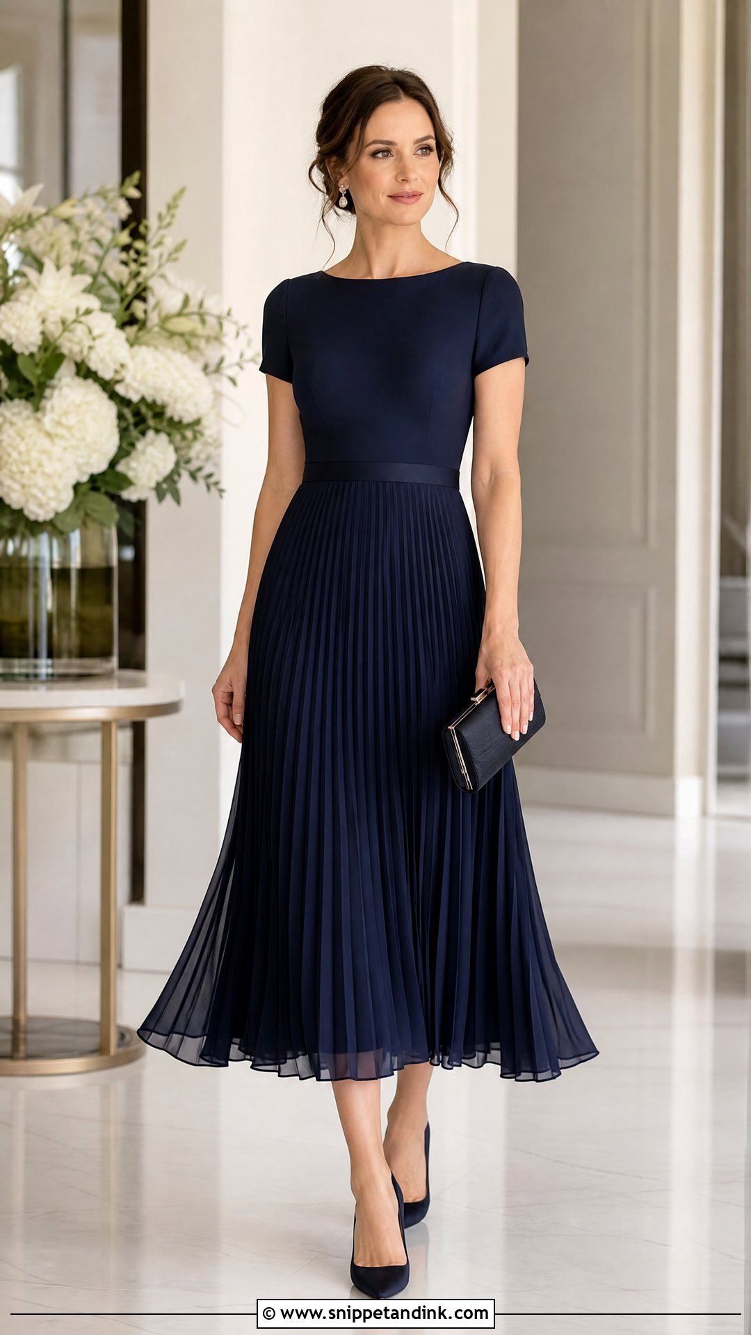 Pleated Gown With Closed Toe Heels - Snippet and Ink - 20 Simple Gown Styles for Materials