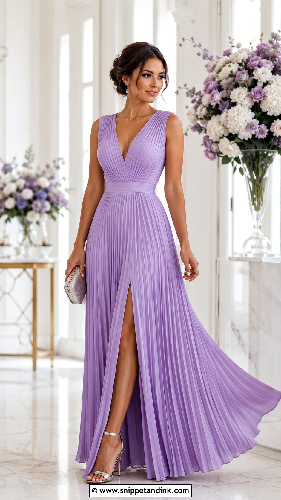 Pleated Gown With Small Clutch - Snippet and Ink - 25 Simple Gown Designs Classy