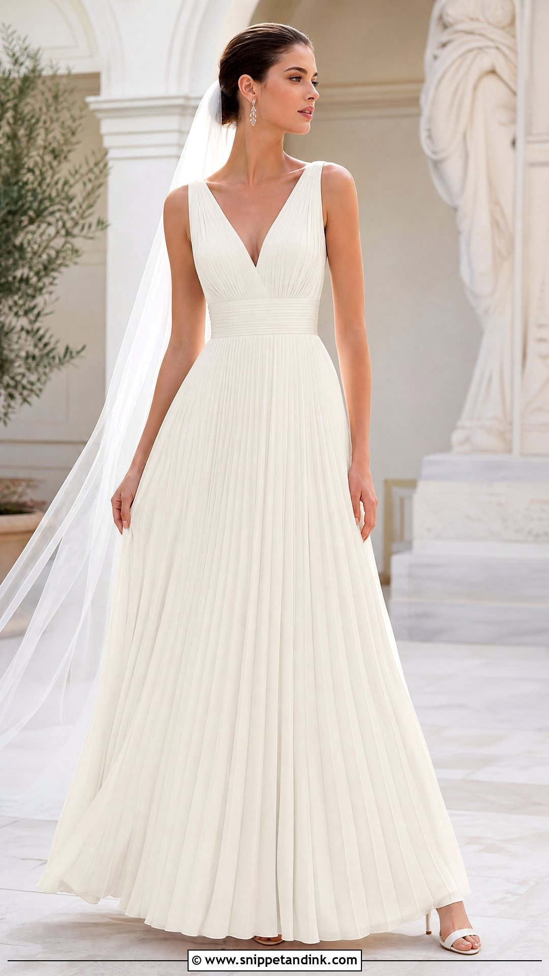 Pleated Greek Style Wedding Dress - Snippet and Ink - 25 Greek Style Wedding Dress Ideas