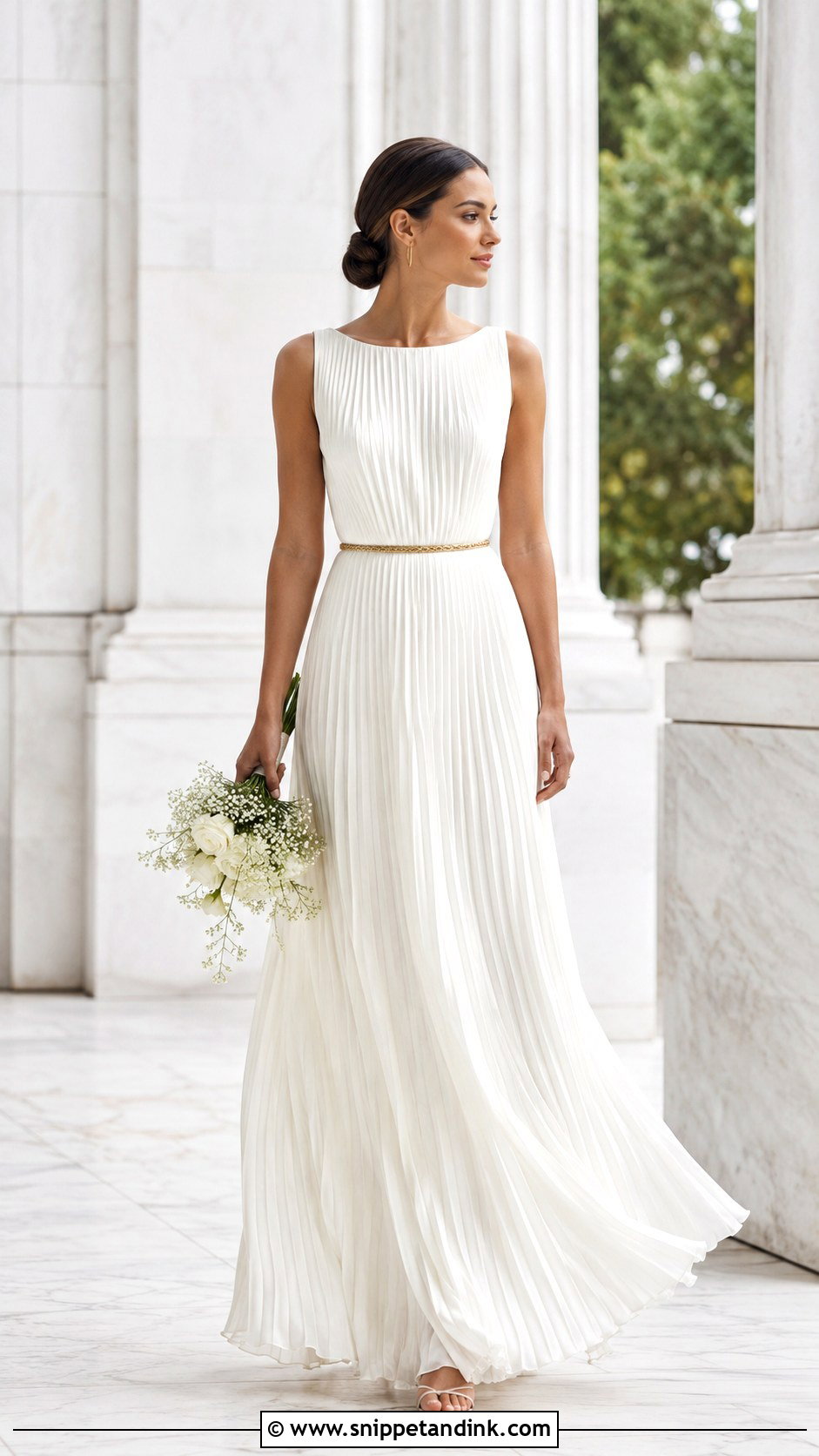 Pleated Greek Wedding Dress - Snippet and Ink - 20 Greek Wedding Dresses