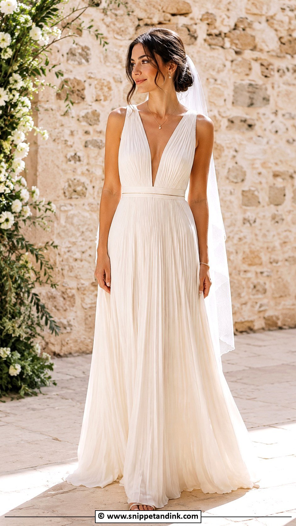 Pleated Greek Wedding Dress - Snippet and Ink - 30 Greek Wedding Dress Ideas