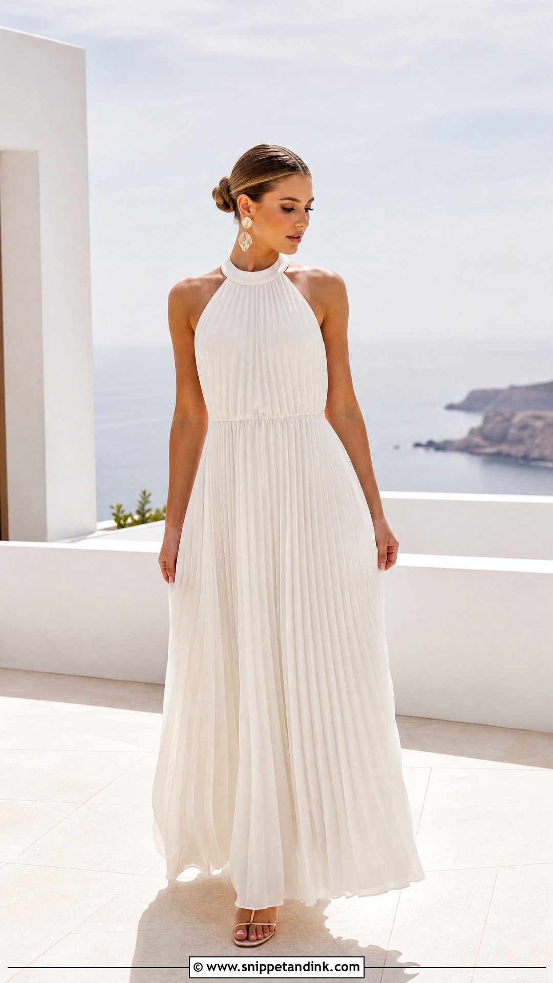 Pleated Halter Wedding Dress - Snippet and Ink - 25 Pleated Wedding Dress Ideas