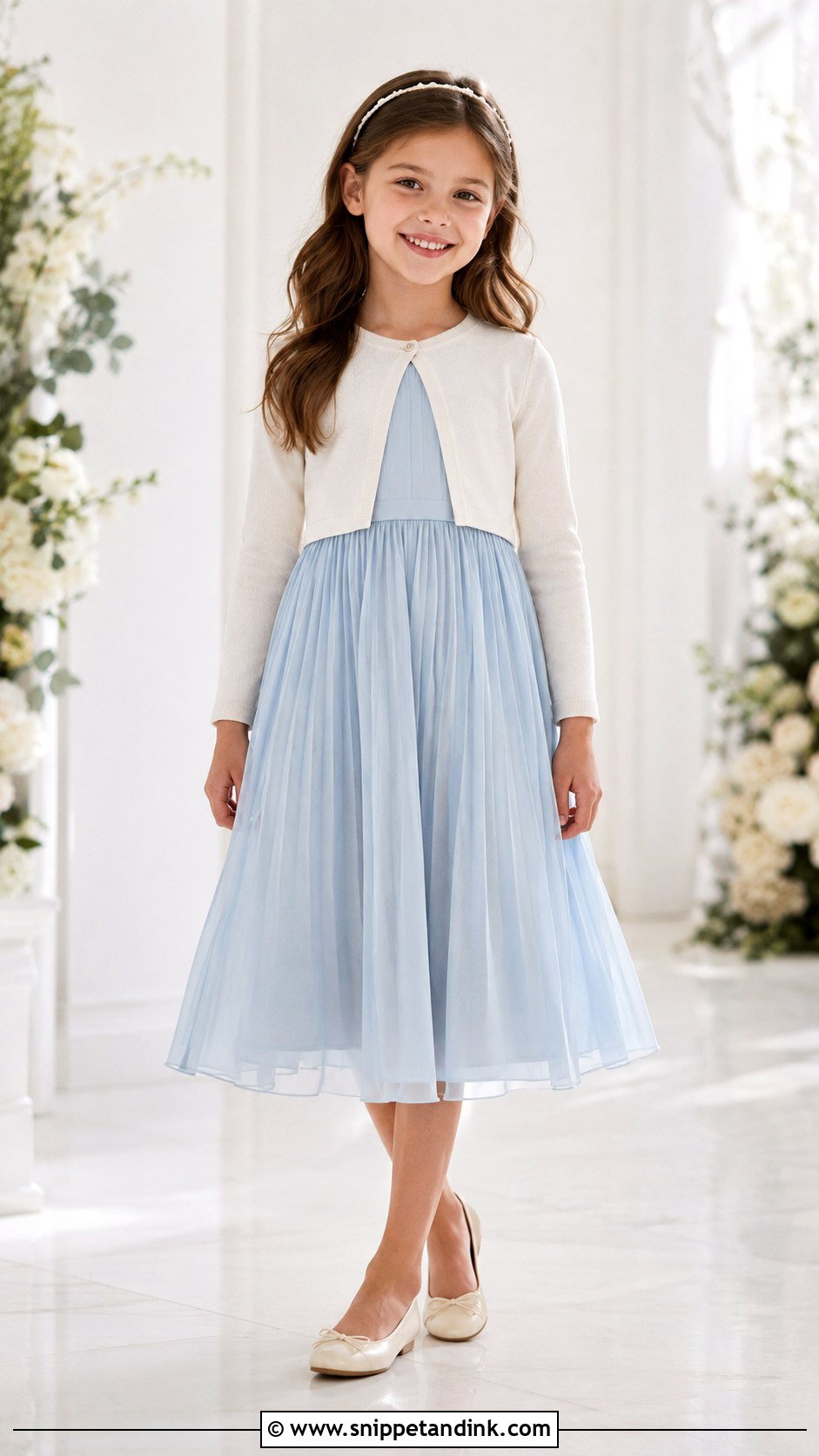 Pleated Kids Dress With Flats - Snippet and Ink - 25 Kids Dresses for Weddings