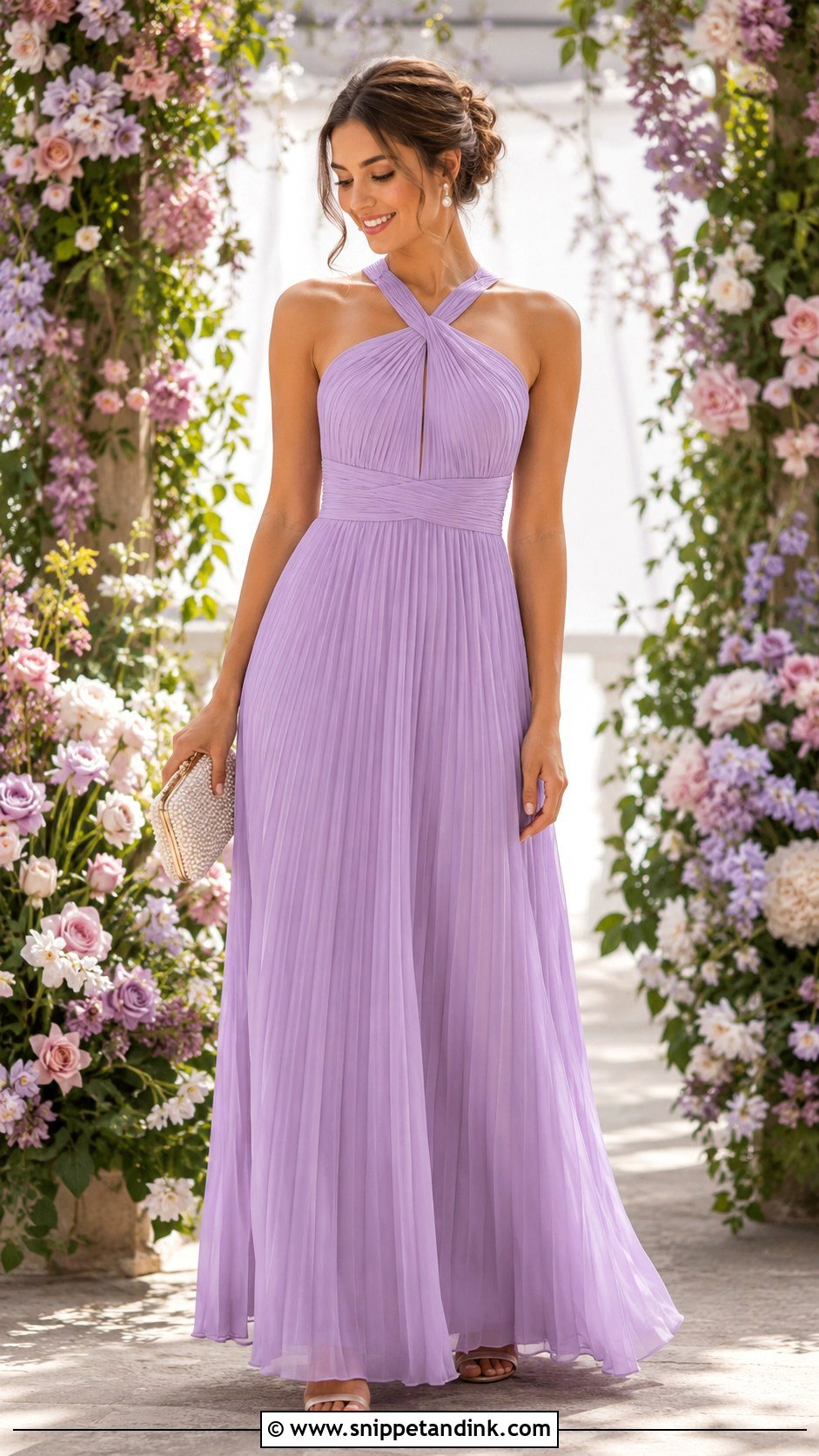 Pleated Maid Of Honor Gown - Snippet and Ink - 30 Maid of Honor Gown Ideas