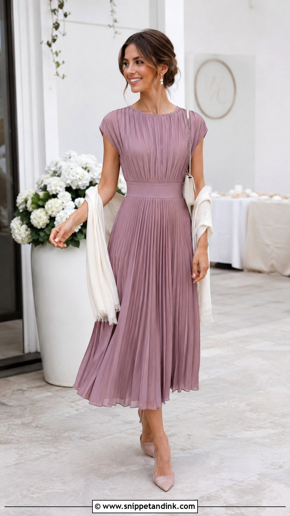 Pleated Marriage Party Dress With Slingback Heels - Snippet and Ink - 20 Marriage Party Dresses for Women