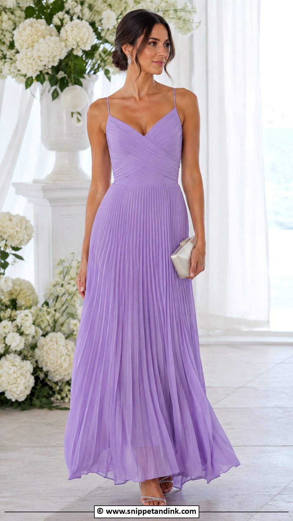 Pleated Maxi Dress Wedding Outfit - Snippet and Ink - 35 Wedding Outfits