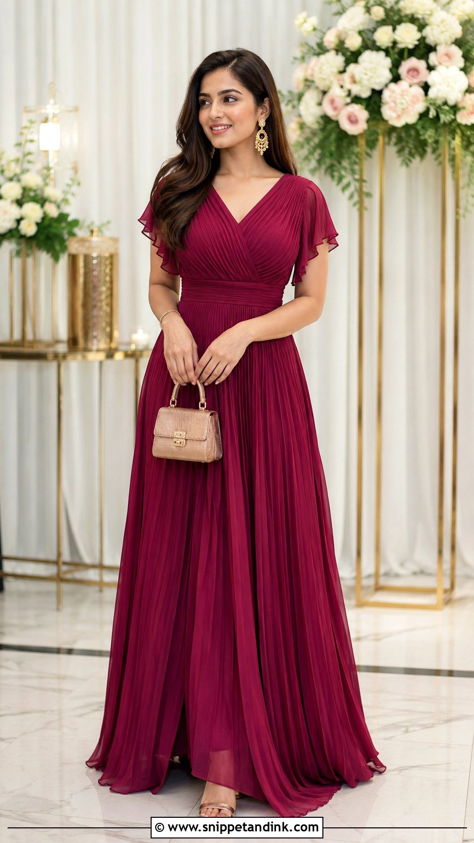 Pleated Maxi Dress for Ring Ceremony - Snippet and Ink - 20 Dress for Ring Ceremony Ideas