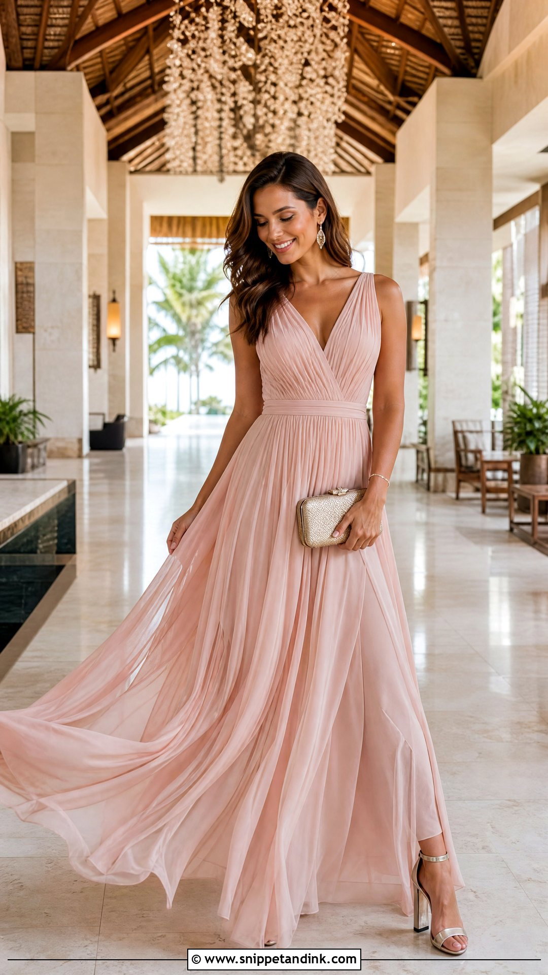Pleated Maxi Honeymoon Dress - Snippet and Ink - 20 Honeymoon Dresses for Women