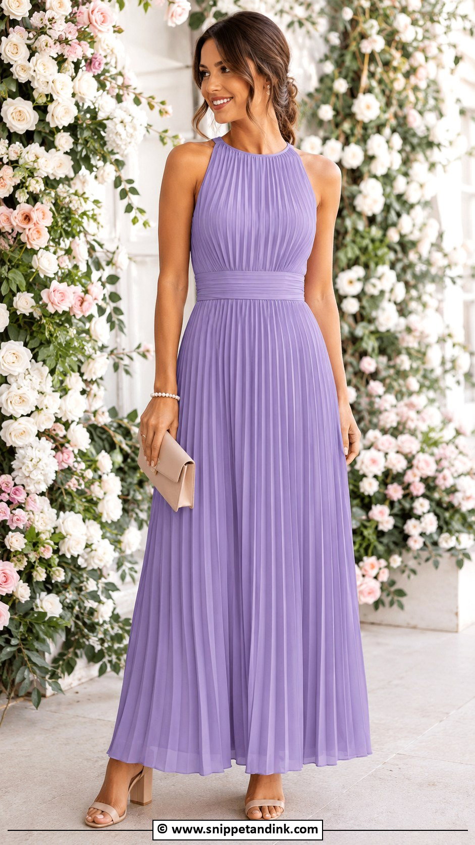 Pleated Maxi Sister Of The Bride Dress - Snippet and Ink - 30 Bride Sister Dress Ideas