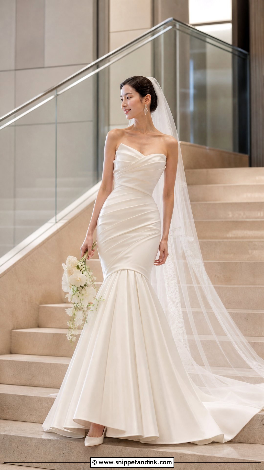 Pleated Mermaid Wedding Gown - Snippet and Ink - 20 Pleated Wedding Gown Ideas