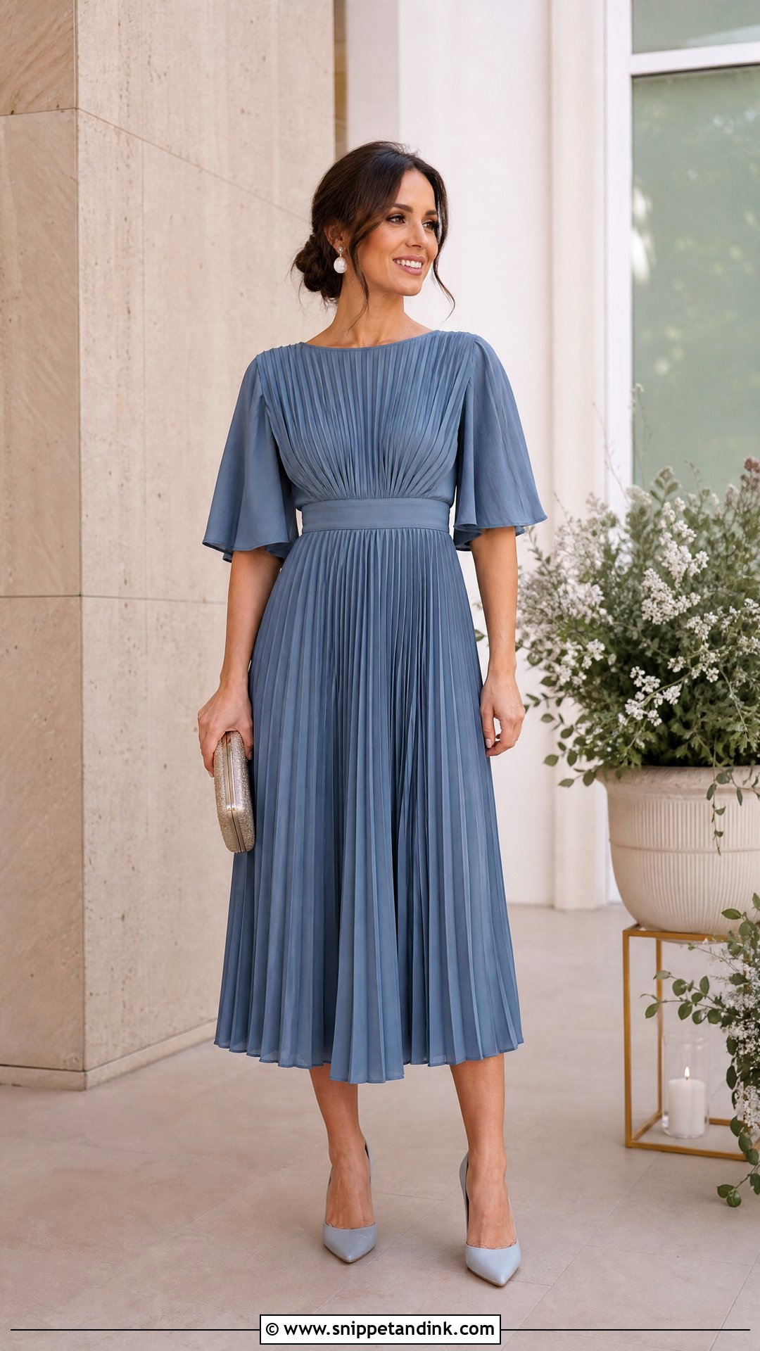 Pleated Midi Dress For Sister Wedding - Snippet and Ink - 25 Dress for Sister Wedding Ideas