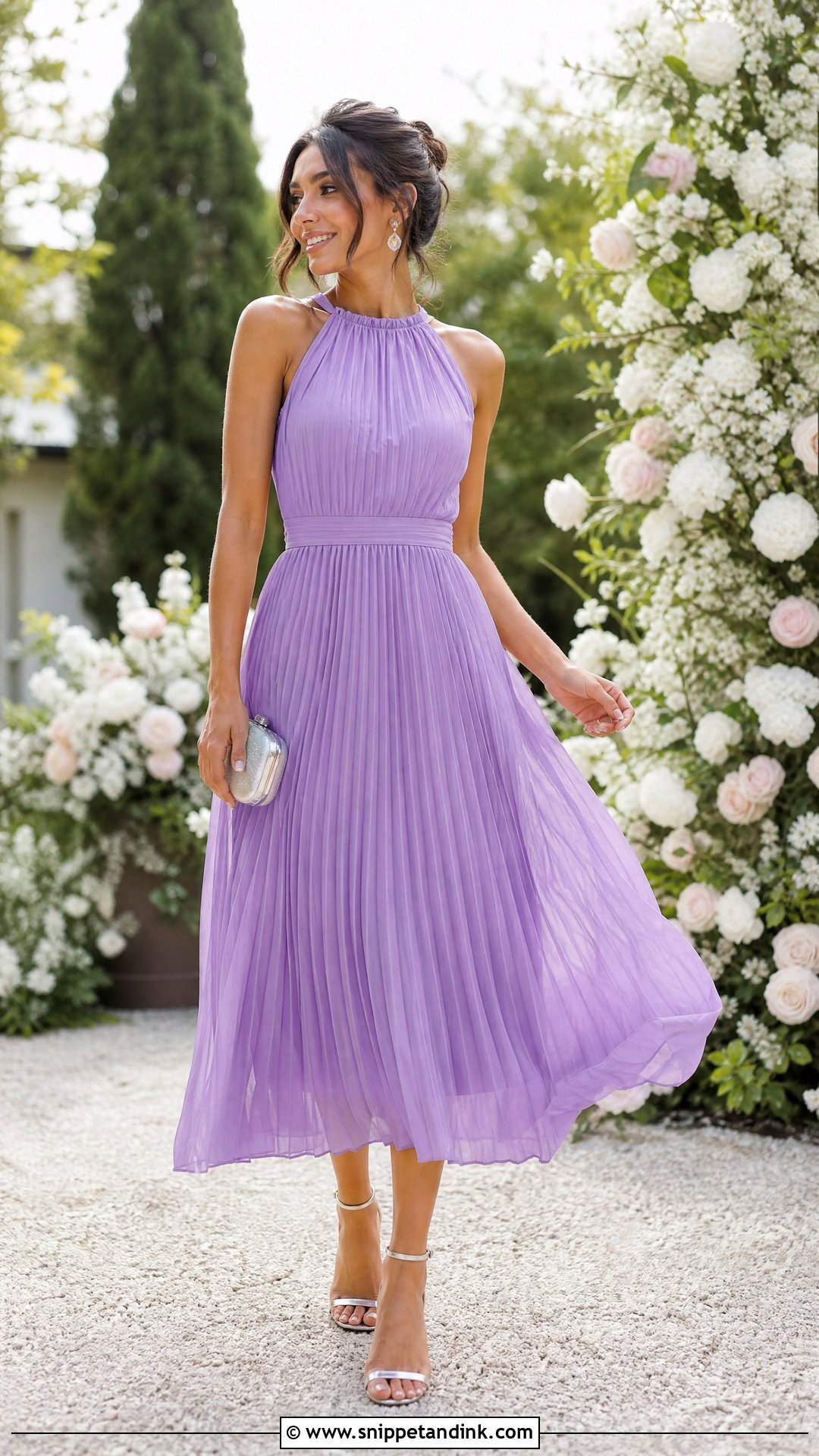 Pleated Midi Dress Wedding OOTD - Snippet and Ink - 20 Wedding Ootd Ideas