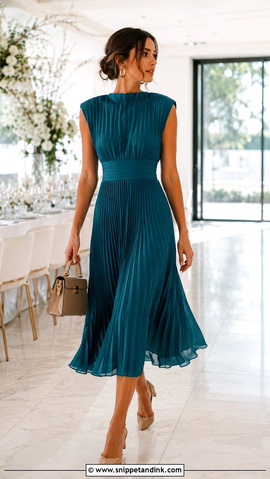 Pleated Midi Dress for Cousin Wedding - Snippet and Ink - 20 Wedding Dress for Cousins Ideas