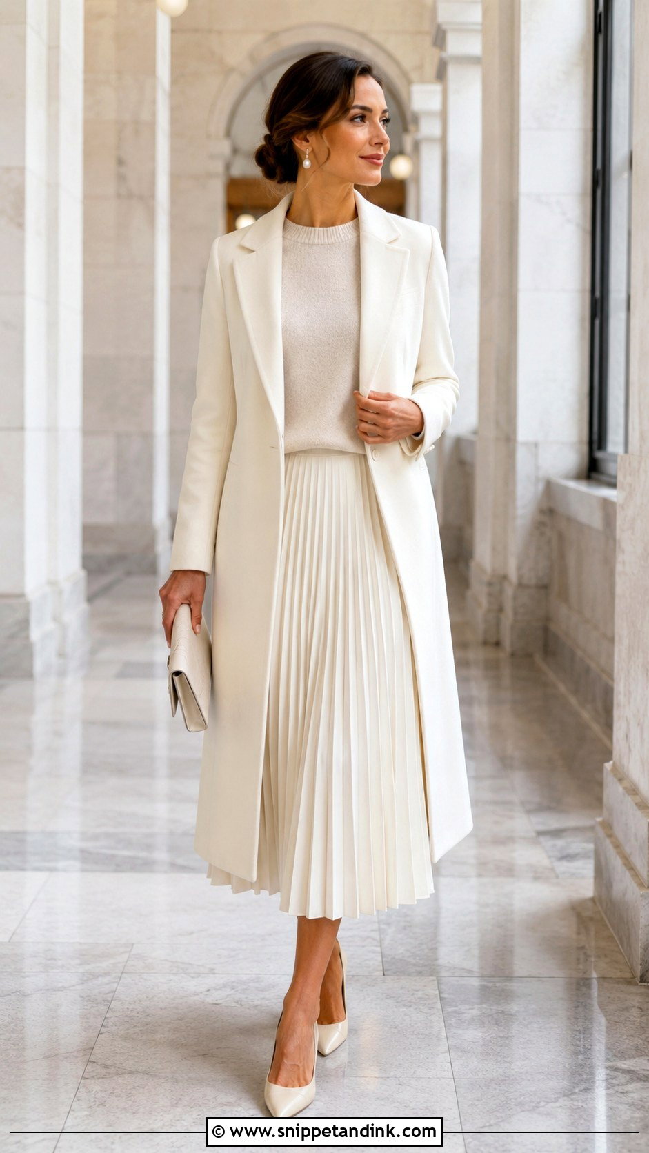 Pleated Midi Skirt And Sweater Register Marriage Outfit - Snippet and Ink - 25 Register Marriage Outfit Ideas