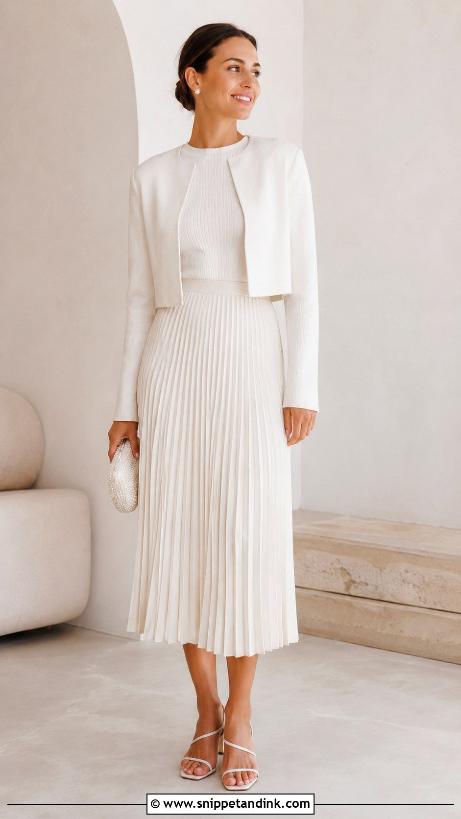 Pleated Midi Skirt Civil Marriage Outfit - Snippet and Ink - 25 Civil Marriage Outfit Ideas