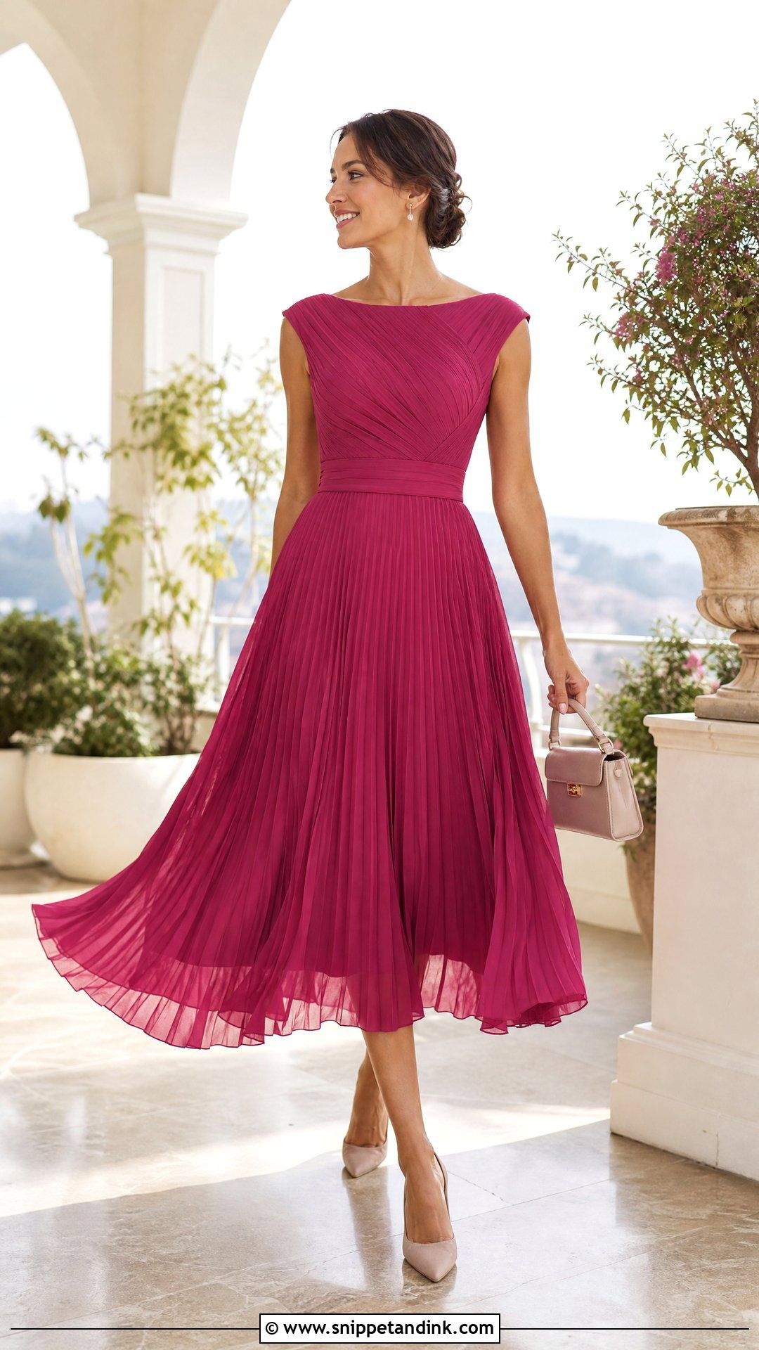 Pleated Midi Wedding Frock - Snippet and Ink - 20 Wedding Frocks for Women Ideas