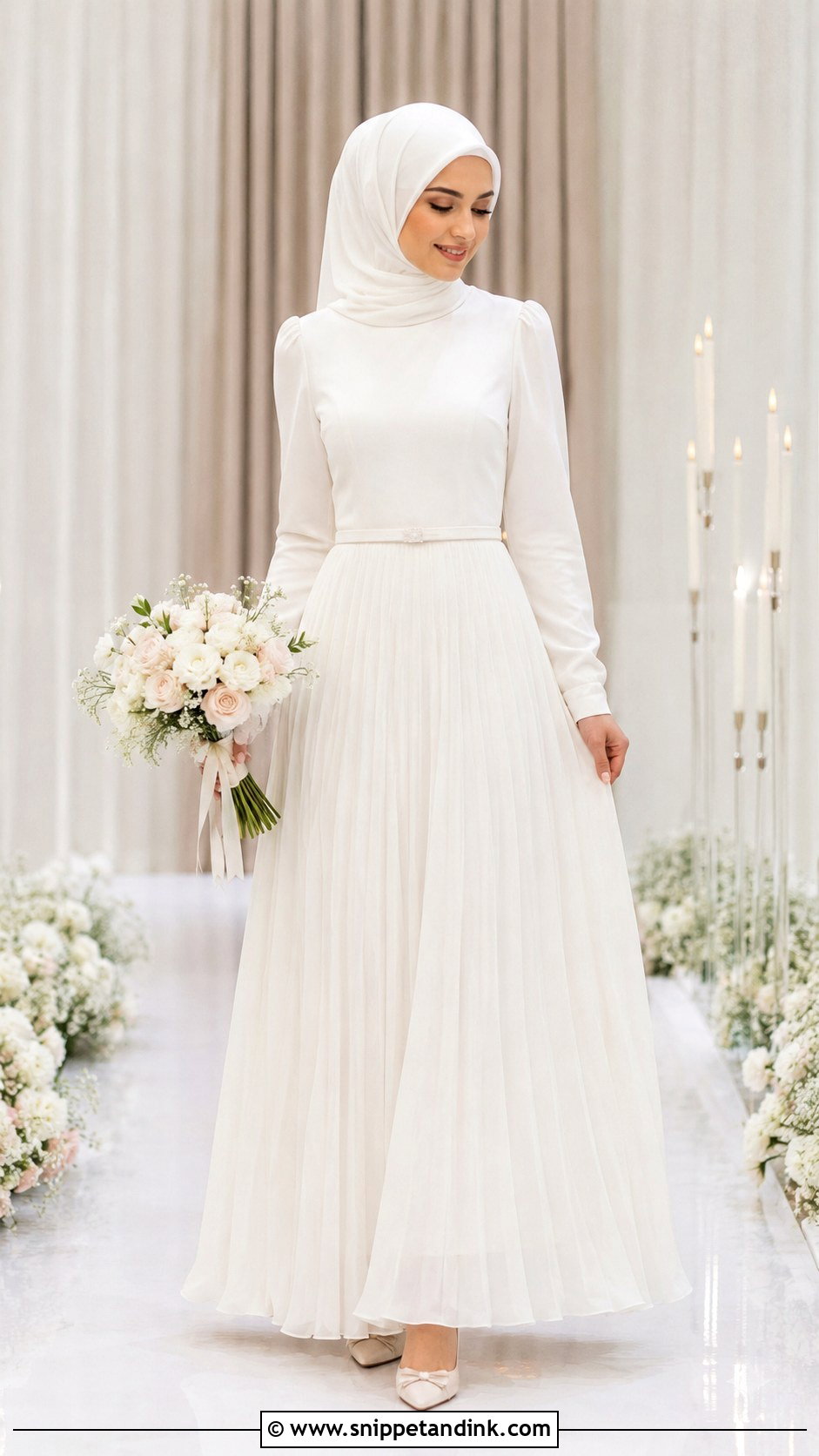 Pleated Muslim Wedding Dress - Snippet and Ink - 25 Simple Muslim Wedding Dress Ideas